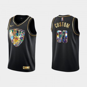 Muški NBA Dres Brooklyn Nets Personalizirani Nike 2021-2022 Crno Golden Edition 75th Anniversary Diamond Swingman